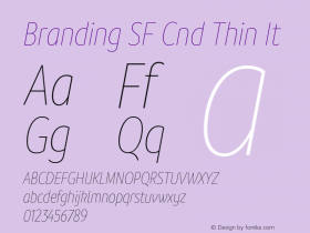 Branding SF Cnd Thin It Version 1.000;hotconv 1.0.109;makeotfexe 2.5.65596图片样张