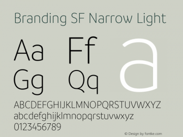 Branding SF Narrow Light Version 1.000;hotconv 1.0.109;makeotfexe 2.5.65596图片样张