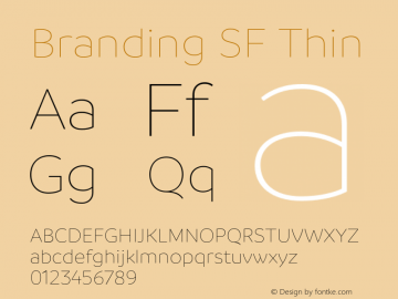 Branding SF Thin Version 1.000;hotconv 1.0.109;makeotfexe 2.5.65596图片样张