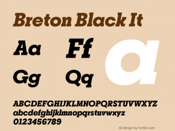 Breton Black It Version 1.001;PS 001.001;hotconv 1.0.88;makeotf.lib2.5.64775图片样张