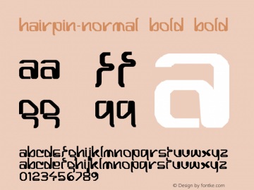 Hairpin-Normal Bold Bold Unknown Font Sample