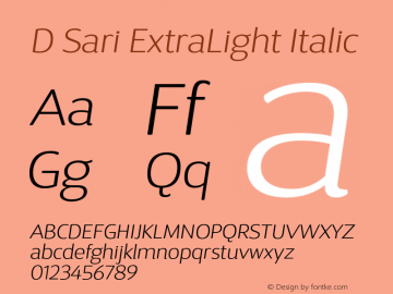 DSariExtraLight-Italic 1.000图片样张