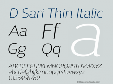 DSariThin-Italic 1.000图片样张