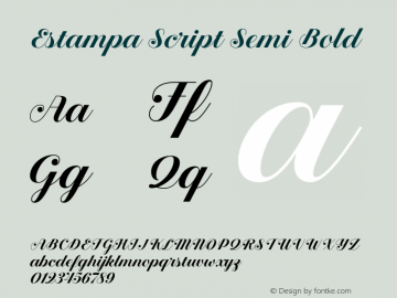 Estampa Script Semi Bold Version 1.000;PS 001.000;hotconv 1.0.88;makeotf.lib2.5.64775图片样张