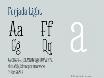 Forjada Light Version 1.000;PS 001.000;hotconv 1.0.88;makeotf.lib2.5.64775图片样张