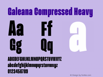 Galeana Compressed Heavy Version 0.000;hotconv 1.0.109;makeotfexe 2.5.65596图片样张