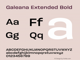 Galeana Extended Bold Version 0.000;hotconv 1.0.109;makeotfexe 2.5.65596图片样张