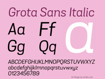 GrotaSans-Italic 1.000图片样张