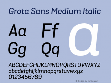 GrotaSansMedium-Italic 1.000图片样张