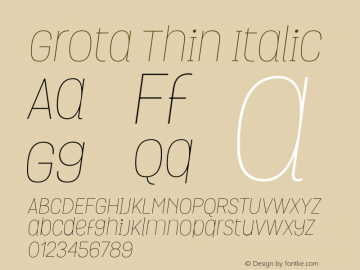 Grota-ThinItalic 1.000图片样张