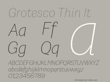 Grotesco Thin It Version 1.000;hotconv 1.0.109;makeotfexe 2.5.65596图片样张