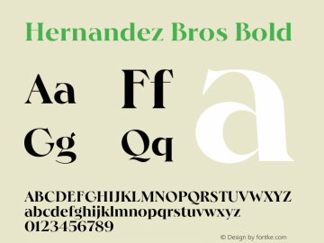 Hernandez Bros Bold Version 1.000;hotconv 1.0.109;makeotfexe 2.5.65596图片样张
