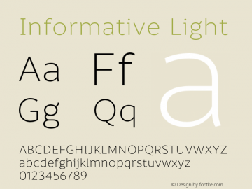 Informative Light Version 1.000;PS 001.000;hotconv 1.0.88;makeotf.lib2.5.64775图片样张