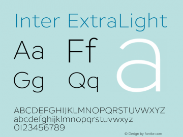 Inter ExtraLight Version 1.000;hotconv 1.0.109;makeotfexe 2.5.65596图片样张