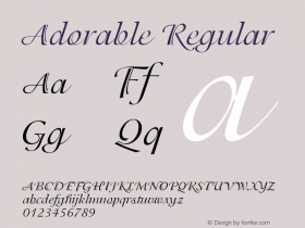 Adorable Regular Font Version 2.6; Converter Version 1.10图片样张