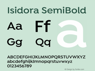Isidora-SemiBold Version 1.000;PS 001.000;hotconv 1.0.88;makeotf.lib2.5.64775图片样张