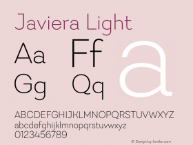 Javiera Light Version 1.000;PS 001.000;hotconv 1.0.88;makeotf.lib2.5.64775图片样张