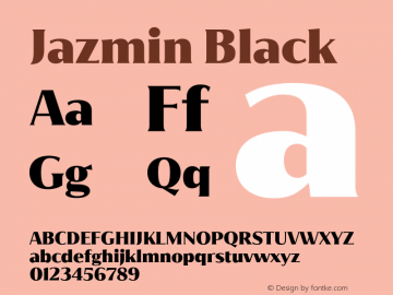 Jazmin Black Version 1.001;hotconv 1.0.109;makeotfexe 2.5.65596图片样张