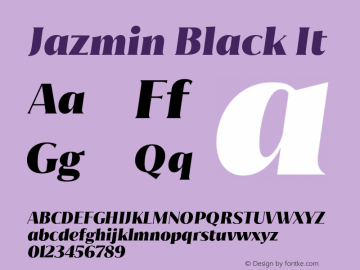 Jazmin Black It Version 1.001;hotconv 1.0.109;makeotfexe 2.5.65596图片样张