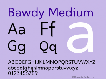 Bawdy Medium Version 001.000 Font Sample