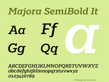 Majora SemiBold It Version 1.000;hotconv 1.0.109;makeotfexe 2.5.65596图片样张