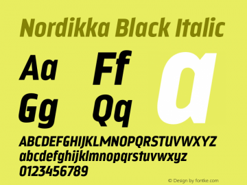Nordikka-BlackItalic Version 1.000图片样张