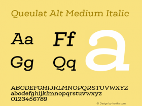 QueulatAlt-MediumItalic Version 1.000;PS 001.000;hotconv 1.0.88;makeotf.lib2.5.64775图片样张