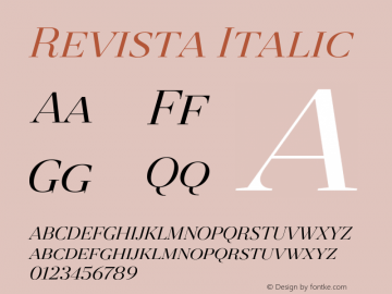 Revista Italic Version 1.001;PS 001.001;hotconv 1.0.70;makeotf.lib2.5.58329图片样张