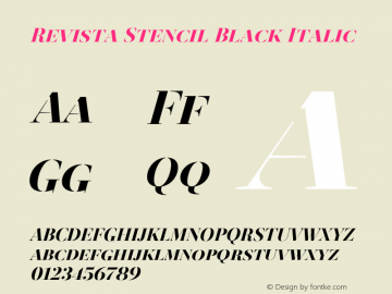 Revista Stencil Black Italic Version 1.001;PS 001.001;hotconv 1.0.70;makeotf.lib2.5.58329图片样张