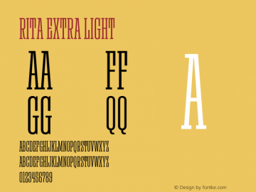 Rita Extra Light Version 1.000;PS 001.000;hotconv 1.0.88;makeotf.lib2.5.64775图片样张