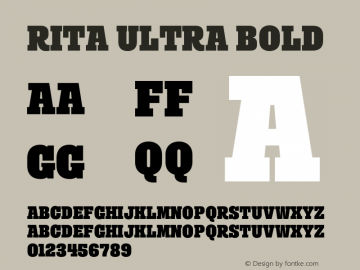 Rita Ultra Bold Version 1.000;PS 001.000;hotconv 1.0.88;makeotf.lib2.5.64775图片样张