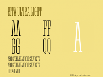 Rita Ultra Light Version 1.000;PS 001.000;hotconv 1.0.88;makeotf.lib2.5.64775图片样张