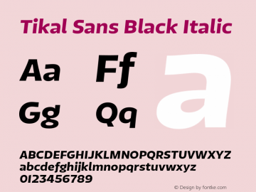 TikalSansBlack-Italic 1.000图片样张