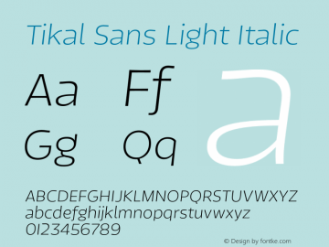 TikalSansLight-Italic 1.000图片样张