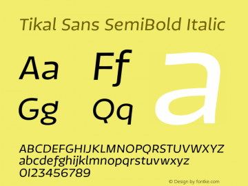TikalSansSemiBold-Italic 1.000图片样张