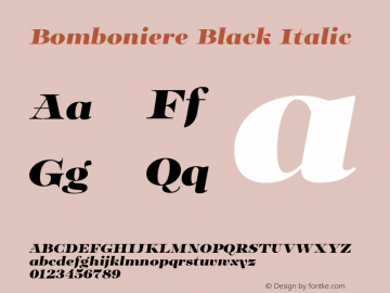Bomboniere Black Italic Version 1.000;Glyphs 3.2 (3179)图片样张
