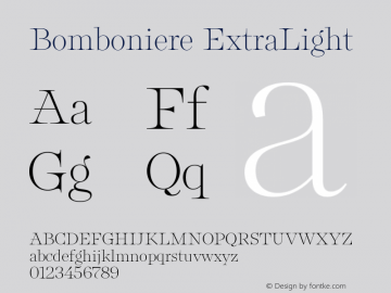 Bomboniere ExtraLight Version 1.000;Glyphs 3.2 (3179)图片样张