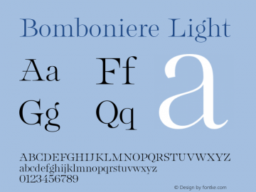 Bomboniere Light Version 1.000;Glyphs 3.2 (3179)图片样张