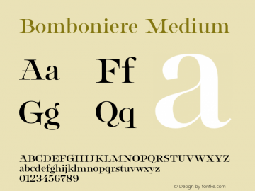 Bomboniere Medium Version 1.000;Glyphs 3.2 (3179)图片样张