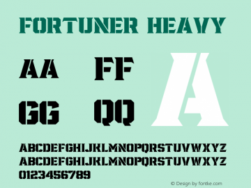 Fortuner Heavy Version 1.001;Fontself Maker 3.5.8图片样张