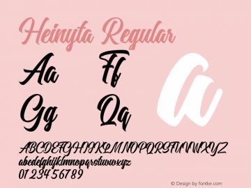 Heinyta Version 1.000;January 13, 2023;FontCreator 14.0.0.2901 64-bit图片样张