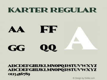 KARTER Version 1.000;January 8, 2023;FontCreator 14.0.0.2863 64-bit图片样张