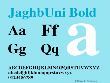 JaghbUni Bold Version 1.00图片样张