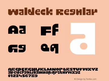 Waldeck-Regular Version 1.000;hotconv 1.0.109;makeotfexe 2.5.65596图片样张