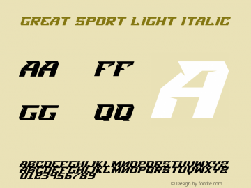 Great Sport Light Italic Version 1.000 | FøM Fix图片样张