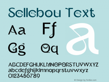 Sellebou Text Version 1.000;hotconv 1.0.109;makeotfexe 2.5.65596图片样张