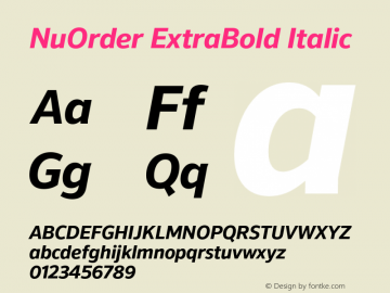 NuOrder ExtraBold Italic 1.000图片样张