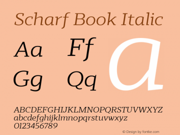 Scharf Book Italic Version 001.001 February 2019图片样张