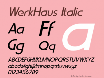 WerkHaus Italic Version 001.000图片样张