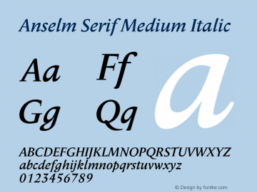 Anselm Serif Medium Italic Version 001.001图片样张